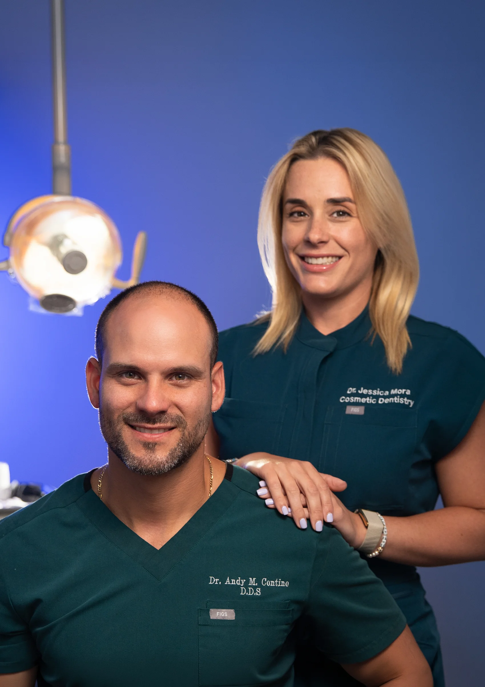 Dr. Andy Contino and Dr. Jessica Mora, founders of Sunshine Smiles Dental Clinic in Miami