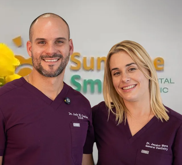 Dr. Contino and Dr. Mora, co-owners of Sunshine Smiles