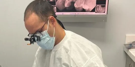 Dental team performing a same-day emergency procedure